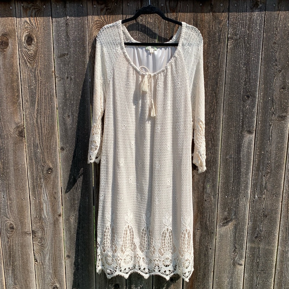 Nurture by Lamaze cream cotton lace dress.  Size XL new with tags.